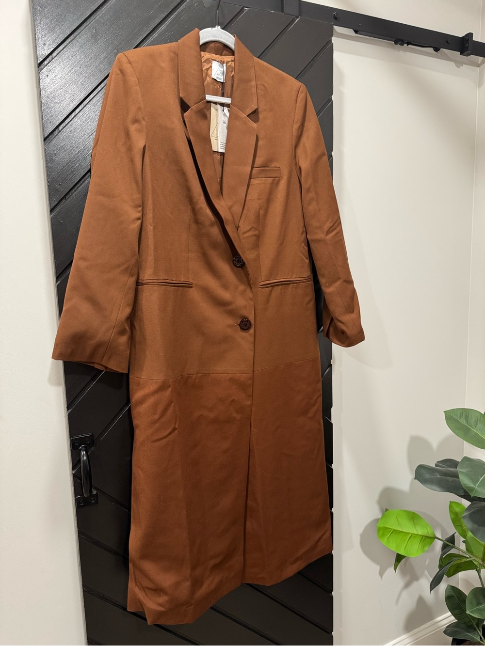 Greek brand KNLs Long Oversized Blazer in Cafe Brown Color
